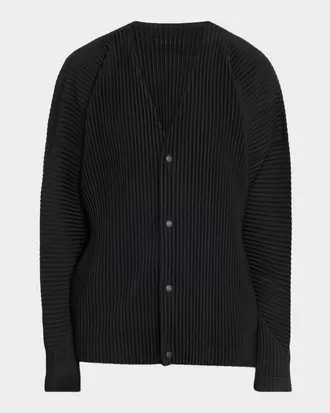 Homme Pliss&eacute; Issey Miyake Men & apos;s Basics Pleated Cardigan