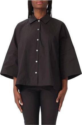 Liviana Conti Shirts Bruin - Dames - Overhemden - Zwart - L - Overhemden