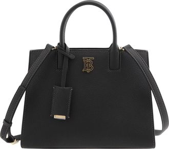 Burberry Black Frances TB Plaque Tote Bag