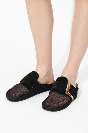 Balmain Anthem Slides, Womens, Black