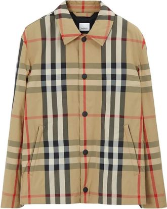 Burberry Sussex Check Jas - Heren - Zomerjassen - Beige - L - Wol - Jassen