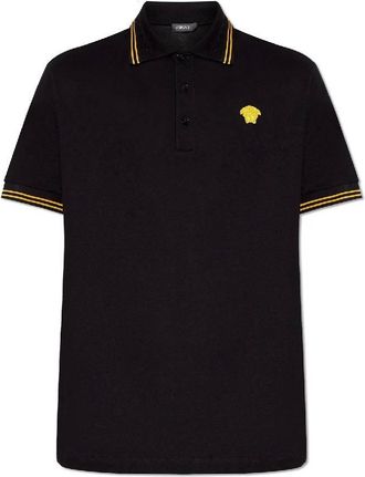 Versace Classic Short Sleeve Cotton Polo Shirt, Size Small