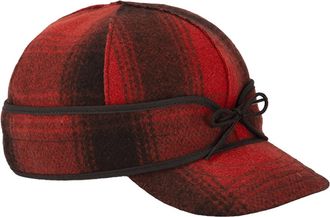 Stormy Kromer Mens Original Sidekick Cap In Red & Black Buffalo Plaid