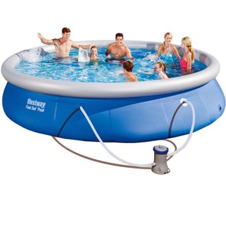 Bestway Piscina Inflable Fast Set Pool &Oslash;457cm Con Bomba Y Cartucho De Filtrado