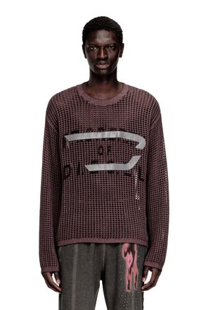 Diesel Long-sleeve mesh-knit top - Knitwear - Man - Violet
