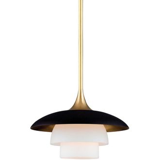 Hudson Valley Lighting Barron 1 L&aacute;mpara Colgante Lat&oacute;n, Vidrio