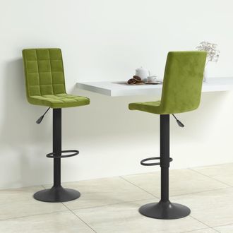 vidaXL Vidaxl - Taburetes De Cocina 2 Uds Terciopelo Verde Claro