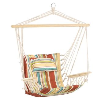 OUTSUNNY Hanging Rope Frame Hammock Chair - Stripe | TJ Hughes