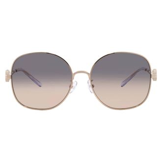 Tory Burch Light Brown Gray Gradient Round Ladies Sunglasses TY6112 3358G9 56
