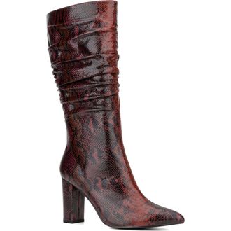 New York & Company Earla Ruched Shaft Boot in Burgundy at Nordstrom Rack, Size 8.5