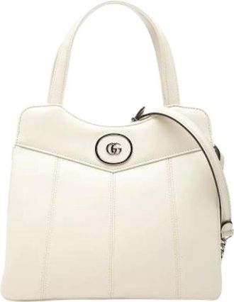 Gucci Pre-owned Leather gucci-bags - Dames - Vintage Handtas - Beige - ONE Size - Vintage