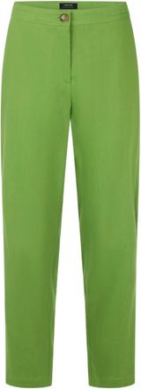 Marc Cain Fordon Broeken - Dames - Slim Fit Broeken - Groen - XL - Leer - Broeken