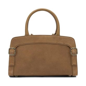 Santoni Tassen, Dames, Bruin, ONE Size, Su&egrave;de, Suede Top Handle Bag