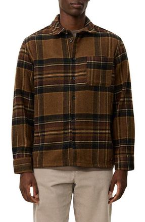 Les Deux Kaleb Check Wool Blend Overshirt in Monks Robe at Nordstrom, Size Xx-Large