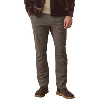 Marine Layer Saturday Slim Straight Leg Houndstooth Chinos in Dark Taupe at Nordstrom, Size Xx-Large