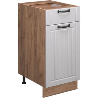 Vicco Mueble Bajo De Cocina Fame-line, Blanco Casa De Campo, 40 Cm, Et Antracita, Vicco