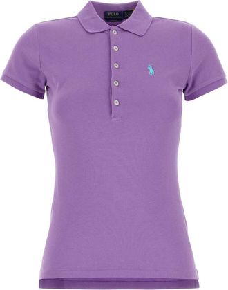 Ralph Lauren Light Purple Julie Logo-embroidered Polo Shirt