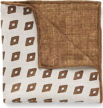 BOSS Printed pocket square in silk