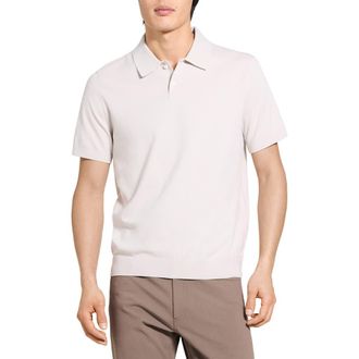 Theory Soris Knit Polo in Silver Cloud at Nordstrom, Size Xx-Large