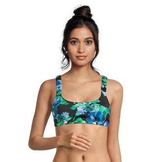 Beach Riot Eliza Bikini Top Womens Multi Floral Stretch Swimwear JDM2563