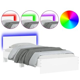 Berkfield Home Bed Frame without Mattress with LED Lights White 100x200 cm