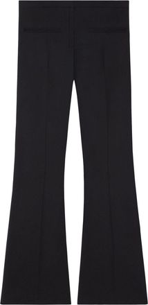 Courrèges wool blend flared mid-rise pants - women - Fabric/Wool/Elastane - 36 - Black