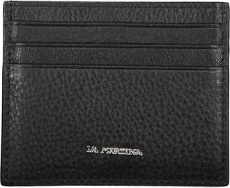 La Martina Zwarte Leren Portemonnee met Kaarthouder - Heren - Portefeuilles - Zwart - ONE Size - Accessoires