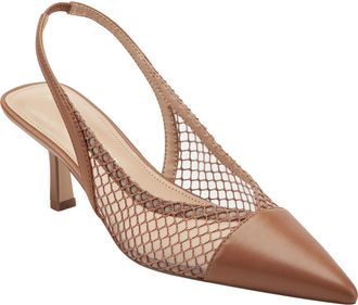 Marc Fisher Gipsi Pointed Toe Slingback Pump in Medium Brown at Nordstrom, Size 6.5