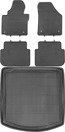 OEM Juego De Alfombrillas De Goma Para Coche Y Maletero Para Volkswagen Touran I Minivan (2003-2010)