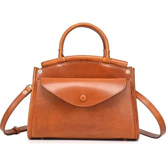 OLD TREND Laurel Genuine Leather Vintage Structured Satchel in Caramel at Nordstrom