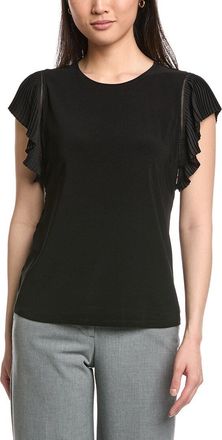 Anne Klein Pleated Flutter Sleeve Top