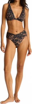 Sea Level Australia Savanna Plunge Bikini Top In Dark Chocolate