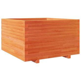 Berkfield Home Garden Planter Wax Brown 80x80x49.5 cm Solid Wood Pine