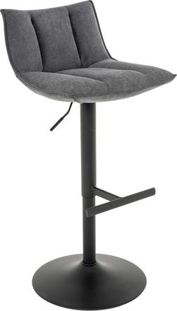 MID.YOU Mid.you Barhocker, Grau, Schwarz, Metall, Textil, rund, 46x87-108x52 cm, Sitzfl&auml;che 360&deg; drehbar, Esszimmer, Barm&ouml;bel, Barhocker