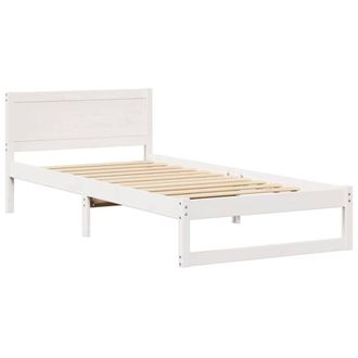Berkfield Home Bed Frame White Pine wood Single Durable Single Bed Frame