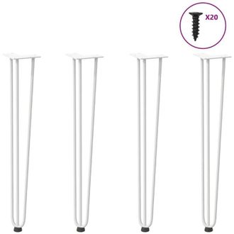 vidaXL Vidaxl - Patas De Horquilla Para Consolas (4 Unidades), Color Blanco, 72 Cm, Acero Macizo