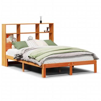 Berkfield Home Bookcase Bed without Mattress Wax Brown 140x190cm Solid Wood Pine | Size: 140x190 cm