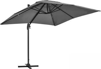 Oviala Sombrilla voladiza giratoria de 2 x 3 m en aluminio gris antracita