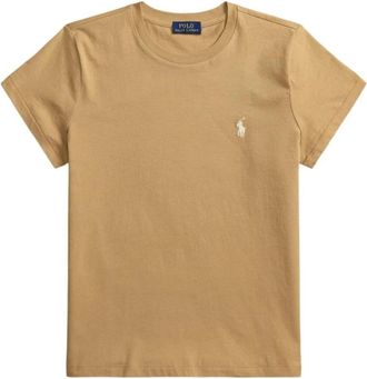 Polo Ralph Lauren Pony-geborduurd T-shirt - Dames - T-shirts - Bruin - XS - Katoen - Tops