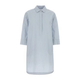 Woolrich Shirt Dresses, female, Blue, Size: S Embroidered Poplin Shirt Dress