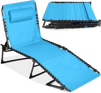 Best Choice Products Patio Chaise Lounge Chair, Outdoor Portable Adjustable Pool Recliner w/ Pillow