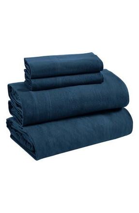 Superior Cotton Flannel Sheet Set in Navy Blue at Nordstrom Rack, Size King