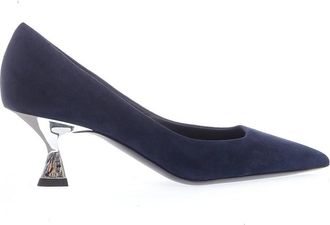 Ninalilou Blauwe Su&egrave;de Elegante Pumps - Dames - Pumps - Blauw - 38 EU - Su&egrave;de - Schoenen