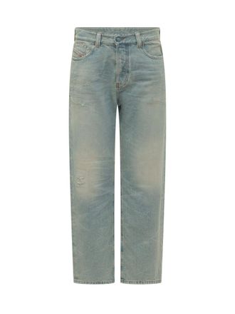 Diesel Blue Straight Mid Rise Jeans