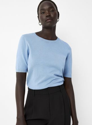 Contemporaine Womens Short-sleeve fine-knit sweater