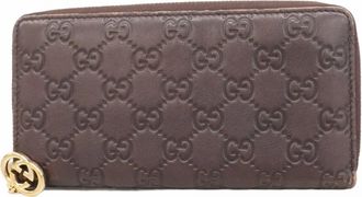 Gucci Brown Leather Long Wallet (Bi-Fold) (Pre-Owned)