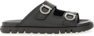 Ferragamo Black Solid Sandals