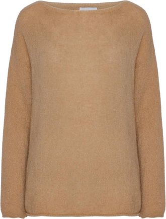 Americandreams Molly LS Star Pullover - Dames - Ronde hals truien - Bruin - S/M - Wol - Truien & Vesten
