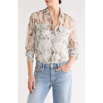 Rag & Bone Sonica Button-Up Shirt in White Floral at Nordstrom Rack, Size Xx-Small