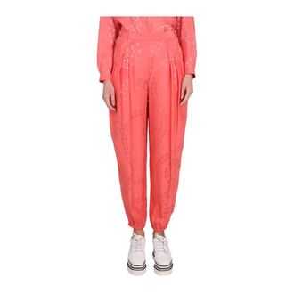 Stella McCartney Stella McCartney, Tapered Trousers, female, Pink, Size: M Printed Track Pants